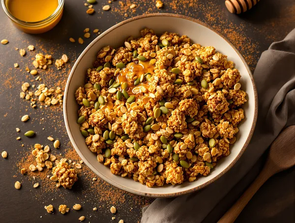 Granola cu semințe de dovleac și scorțișoară