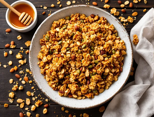 Granola de post cu ulei de cocos și miere
