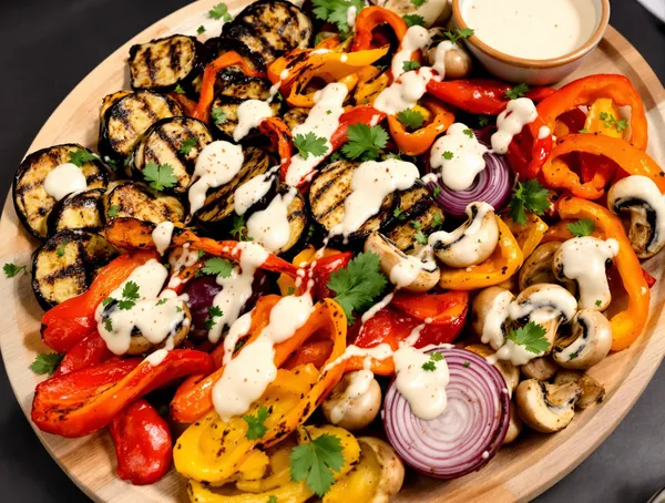 Grătar de legume cu sos de tahini