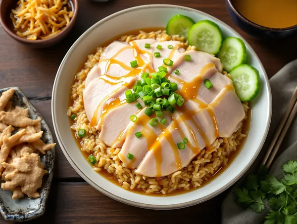 Hainanese Chicken Rice cu Pui Fiert