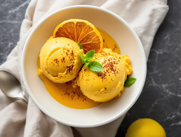 Înghețată de mango cu cardamom