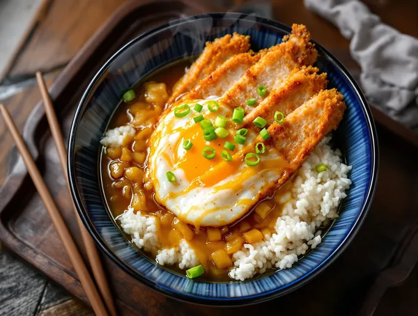 Katsudon cu cotlet pane și ou