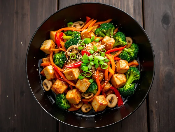 Legume la wok cu tofu și sos de soia