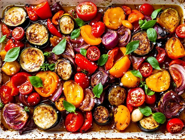 Legume mediteraneene la cuptor cu ulei de măsline