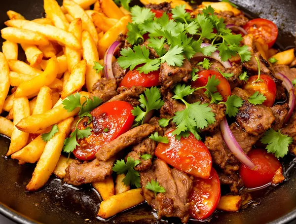 Lomo saltado peruvian cu cartofi prăjiți