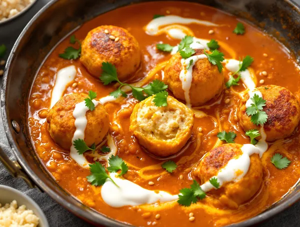 Malai Kofta cu Chiftele de Brânză în Sos Cremos