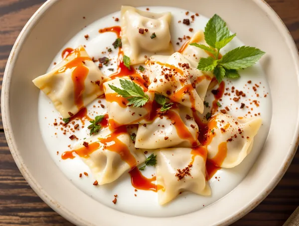Mantı cu ravioli de carne și iaurt