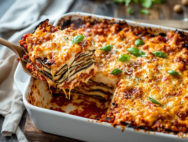 Melanzane alla parmigiana cu vinete și mozzarella