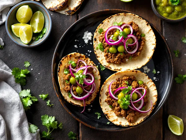 Mini tortillas cu carne de vită și salsa verde