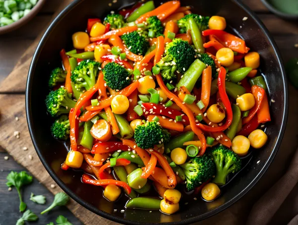 Mix de legume asiatice cu sos de stridii