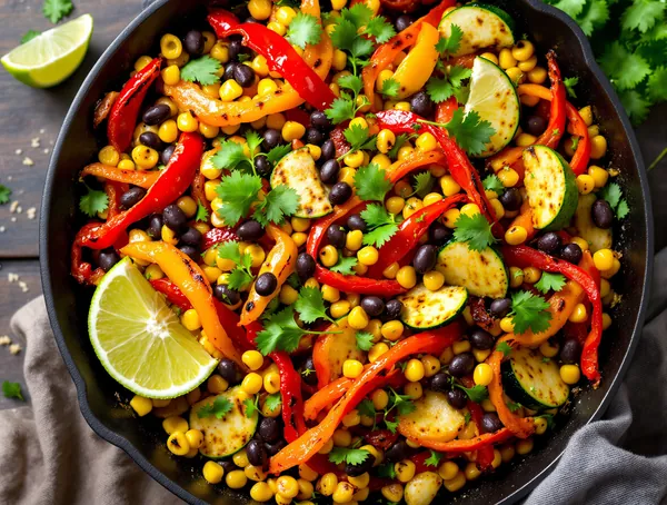 Mix de legume mexicane cu lime și coriandru