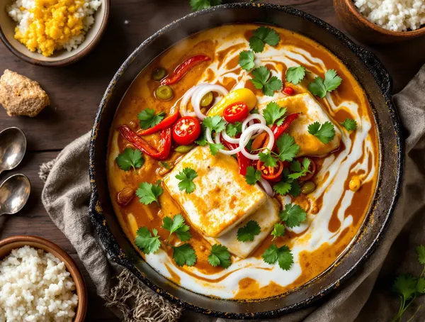 Moqueca de pește cu lapte de cocos și dendê