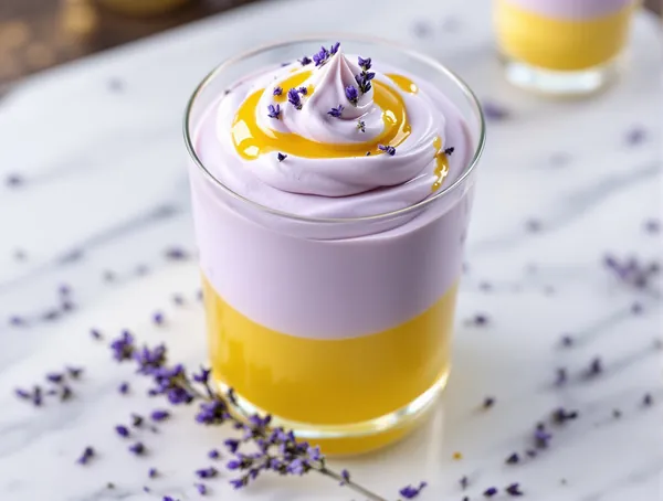 Mousse de lavandă cu lemon curd