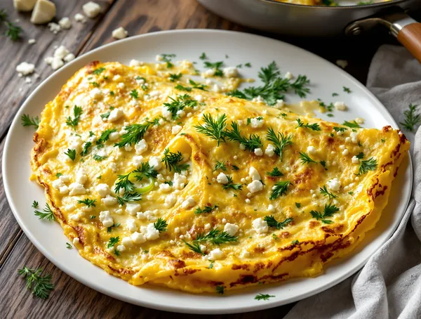 Omletă cu brânză și verdețuri