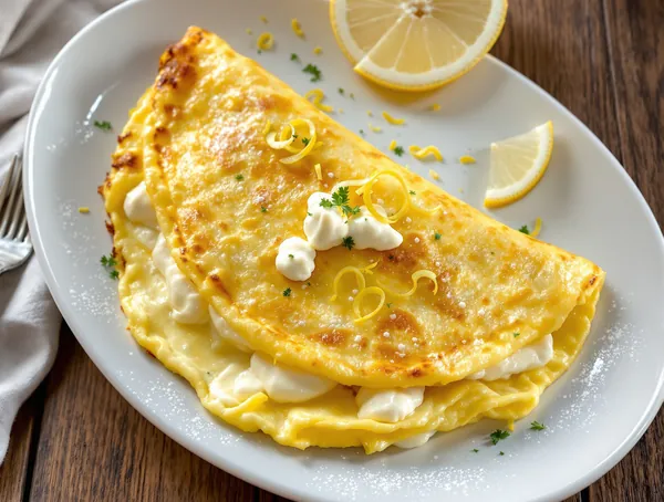 Omletă cu ricotta și lămâie