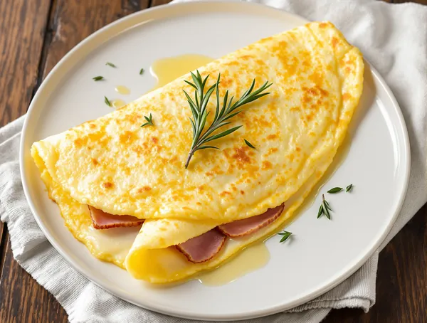Omletă cu sunculiță afumată și rozmarin