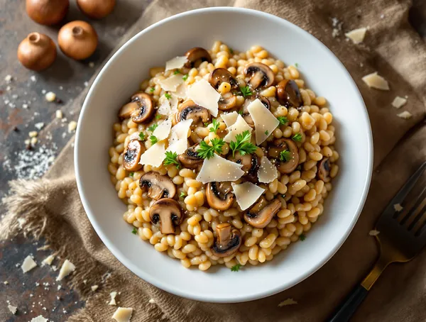 Orzotto cu ciuperci și parmezan