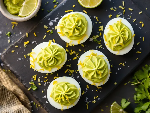 Ouă umplute cu cremă de avocado și lime