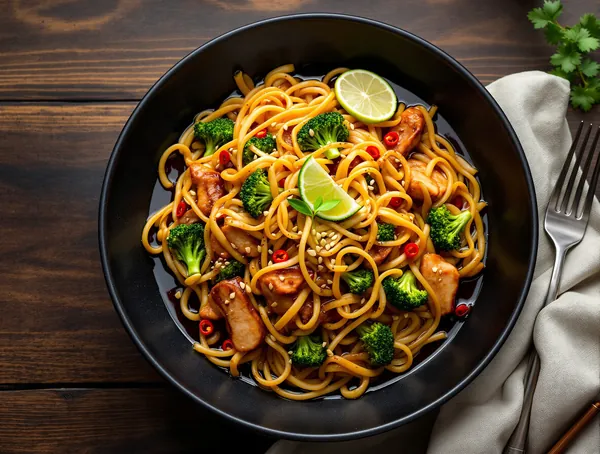 Pad See Ew cu Tăiței Lați și Broccoli