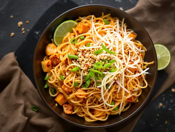 Pad Thai cu tofu și muguri de soia