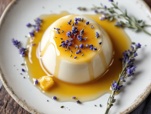Panna cotta cu lavandă și miere