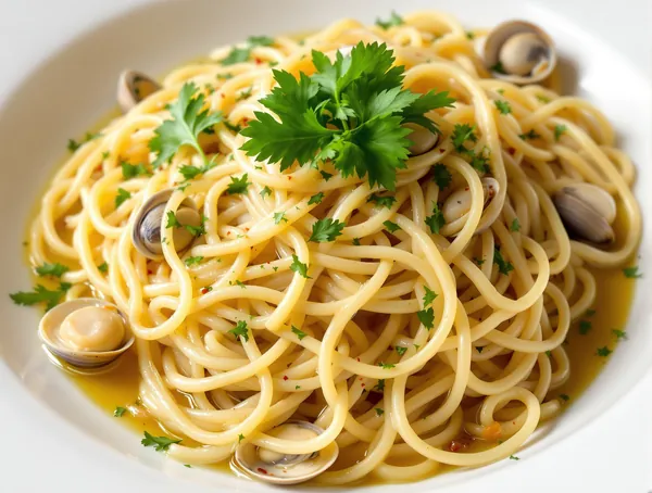 Pasta alle vongole cu scoici și vin alb