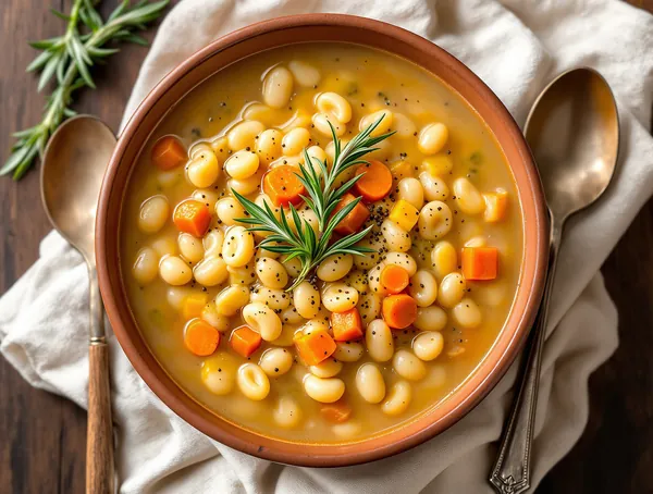 Pasta e fagioli cu fasole și rozmarin