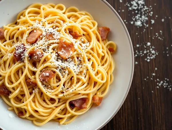Paste carbonara cu guanciale și pecorino