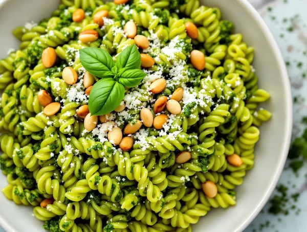 Paste cu pesto de busuioc și nuci de pin