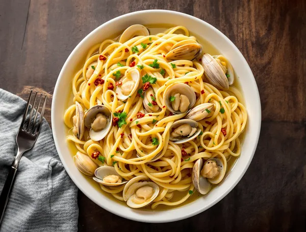 Paste linguine cu vongole și vin alb