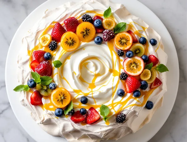 Pavlova cu fructe proaspete