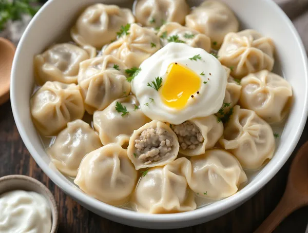 Pelmeni cu carne tocată și smântână