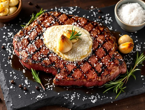 Picanha la grătar cu usturoi și sare grunjoasă
