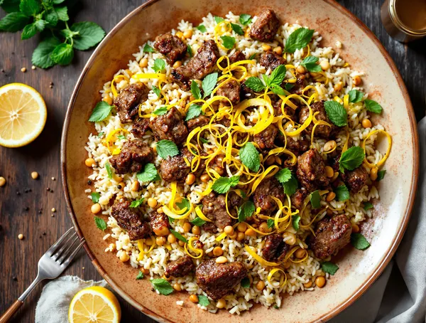 Pilaf de miel cu mentă și lămâie