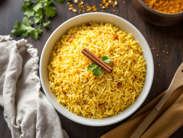 Pilaf de orez basmati cu cardamom și curcumă