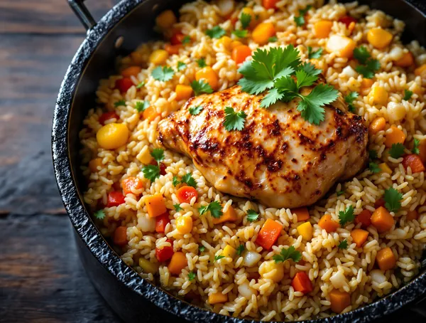 Pilaf de pui la ceaun cu legume
