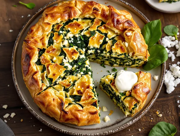 Plăcintă cu spanac și brânză feta