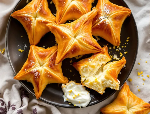 Plăcintă poale-n brâu cu brânză dulce