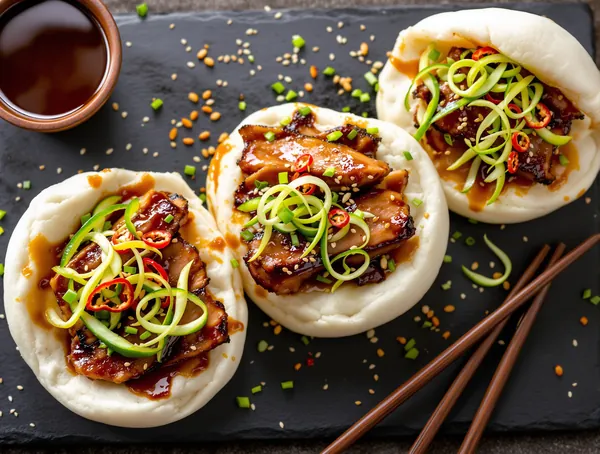 Pork Belly Bao cu Pâine la Aburi și Castraveți
