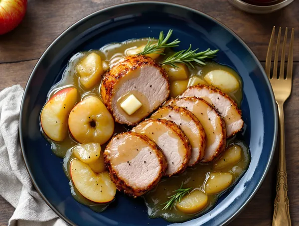 Pork Tenderloin cu Sos de Mere și Rozmarin
