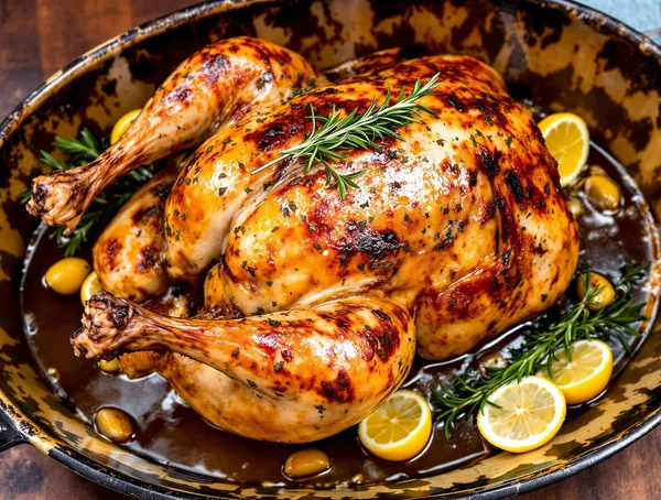 Poulet rôti cu ierburi provensale și usturoi