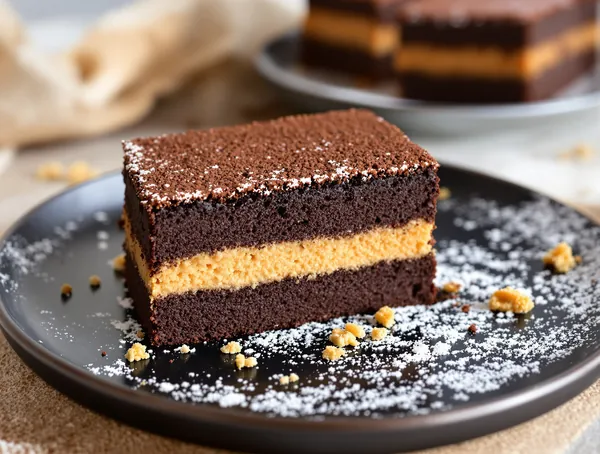 Prăjitură de post cu halva și cacao