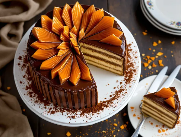 Prăjitură Doboș cu cremă de unt și caramel