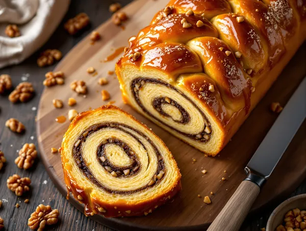 Prăjitură Krantz cu nucă și caramel