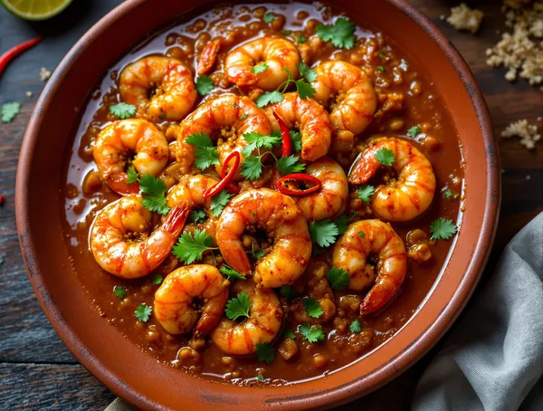 Prawn Masala cu Roșii și Condimente