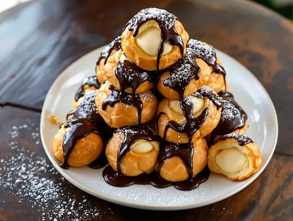 Profiterol cu cremă de vanilie