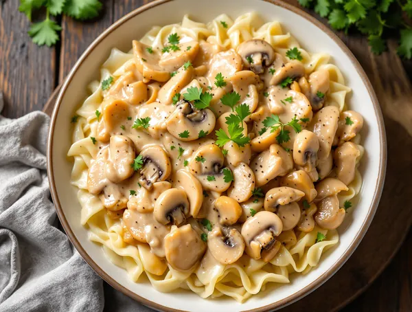 Pui stroganoff rapid cu smântână
