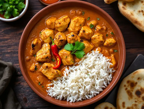 Pui tikka masala cu orez basmati