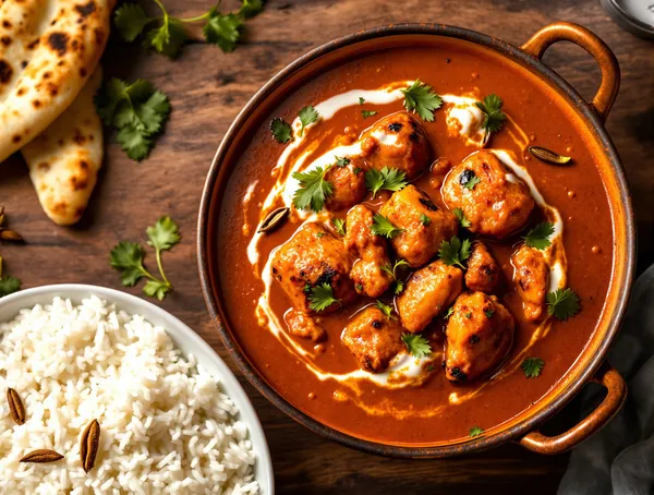 Pui tikka masala cu orez basmati
