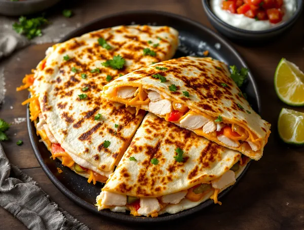Quesadilla cu pui și brânză